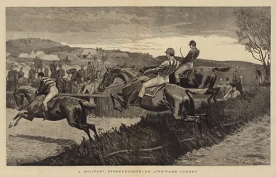 Ein Militär-Hindernisrennen, eine schwierige Ecke